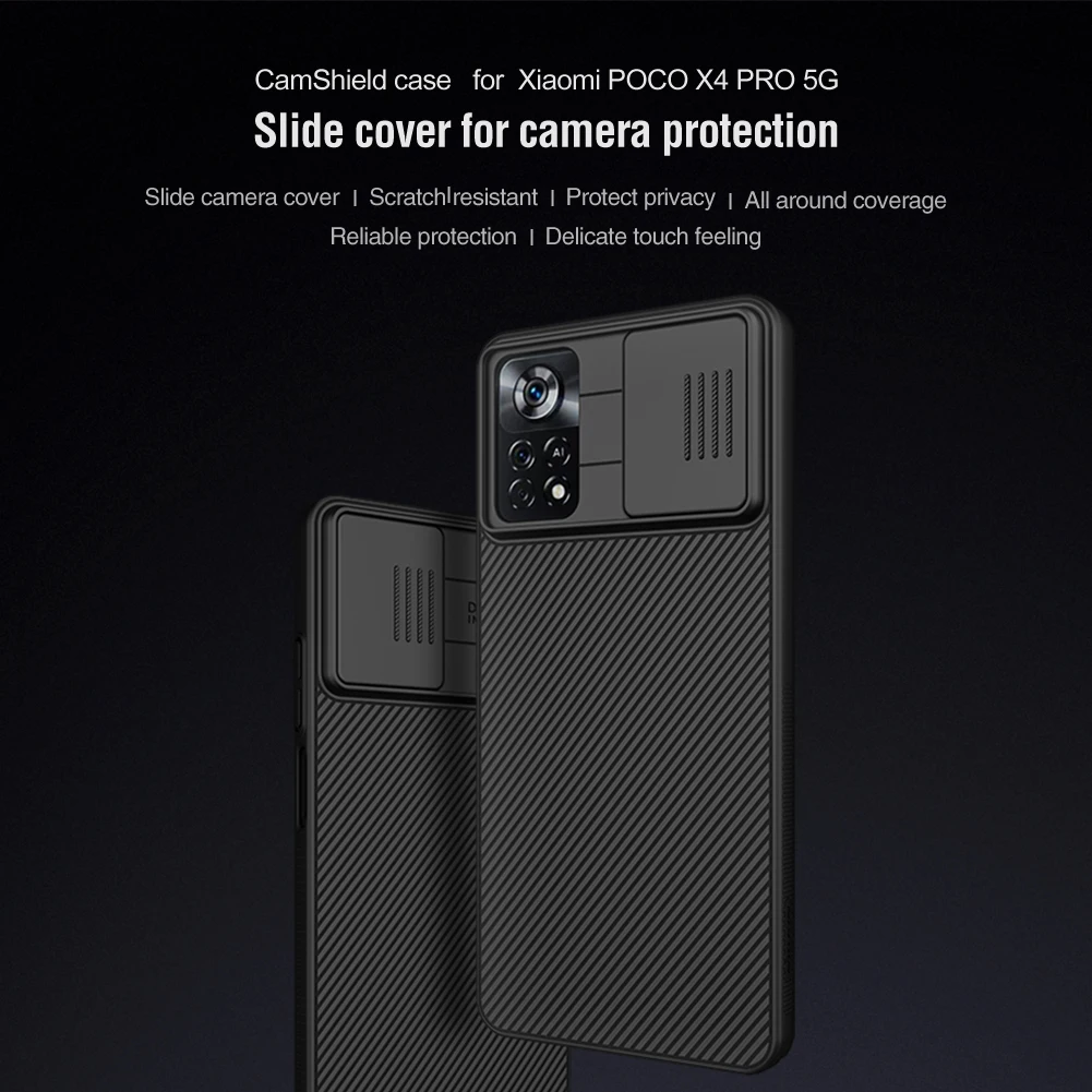 

Чехол для Xiaomi Poco X4 Pro 5G, чехол NILLKIN CamShield Pro Slide Lens, задняя крышка для Poco X4 Pro, зеркальный защитный чехол для камеры