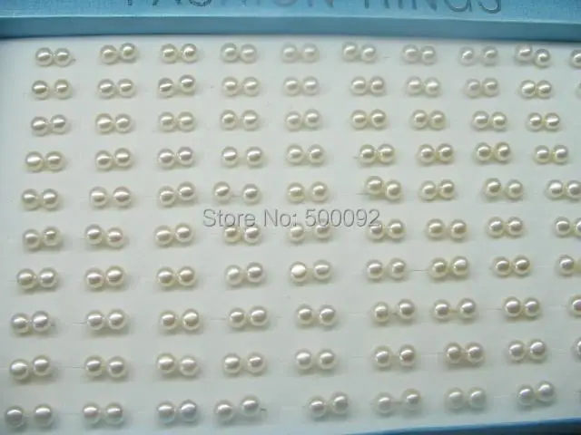 

wholesale 100 pairs 8mm button cultured pearl earring studs 925 silver post and back