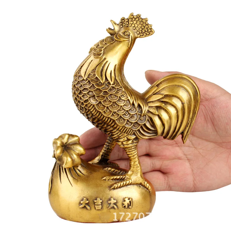 

Copper Crafts Brass Chicken Ornaments Lucky Chinese Zodiac of Rooster Crafts Home Decorations