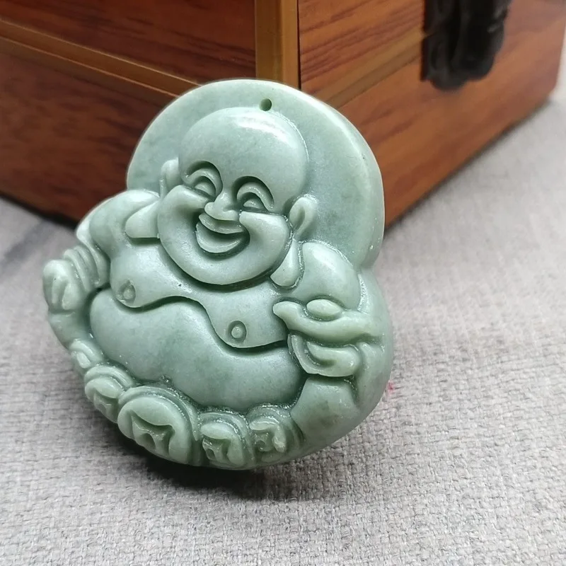 Ожерелье из натурального белого нефрита с подвеской Будды ювелирное изделие