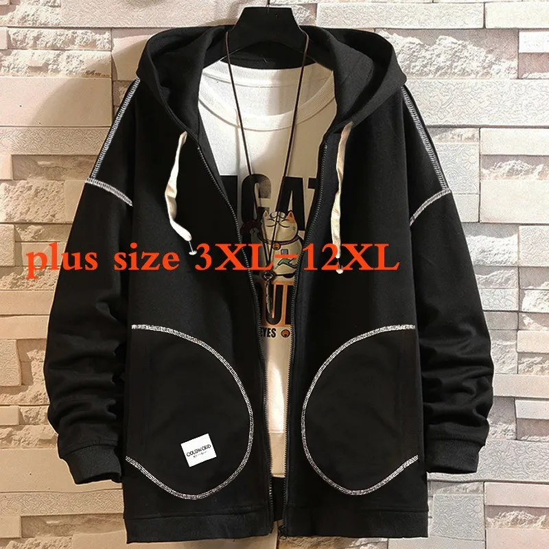 

New Arrival Fashion Cotton Spring And Autumn Oversize 12xl Men Cardigan Casual Hoodies Coat Plus Size 3XL-8XL 9XL 10XL 11XL 12XL