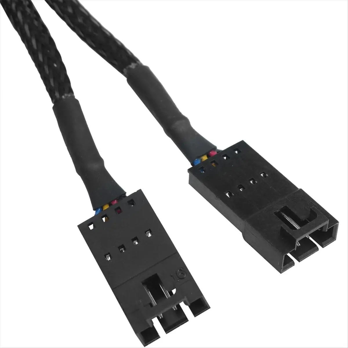 Фото Кабель-удлинитель ABIU RGB с разветвителем 1-в-2, 4-контактный штекер на два гнезда, для адаптера-разветвителя вентиляторов №5