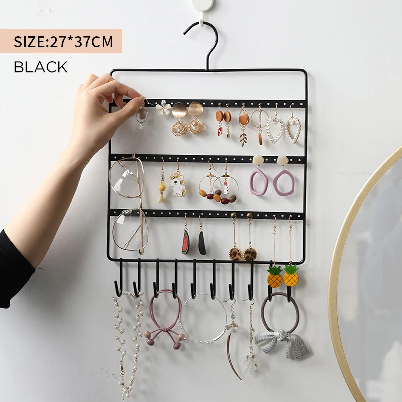 Wall Mounted Jewelry Earring Organizer Ornaments Organizer Necklace Ring Display Stand Bracelet Bracelet Pendant Storage Rack