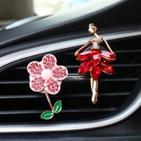 girls women car styling accessories bling rhinestone sunflower car perfume clip auto air vent fragrance clip interior decoration