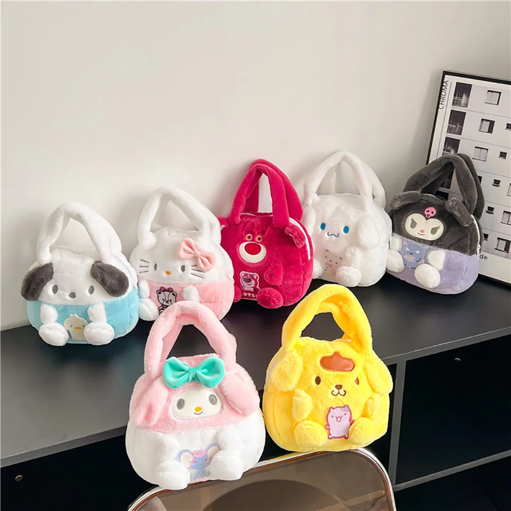 

Sanrioed плюшевая подвесная Сумка Kitty Cinnamoroll Melody Kuromi Bento мягкая плюшевая Подвеска для взрослых и детей подарок для девочек