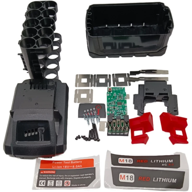 

Li-Ion Battery Case Circuit Board Kit Color Random Plastic For Milwaukee 10 Core 18V 21700 Kit