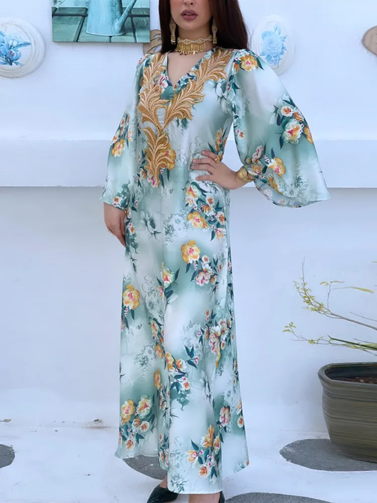 

Ramadan Kaftan Dubai Abaya Turkey Muslim Women Hijab Dress Islam Caftan Marocain Evening Gown Eid Mubarak Robe Femme Abayas