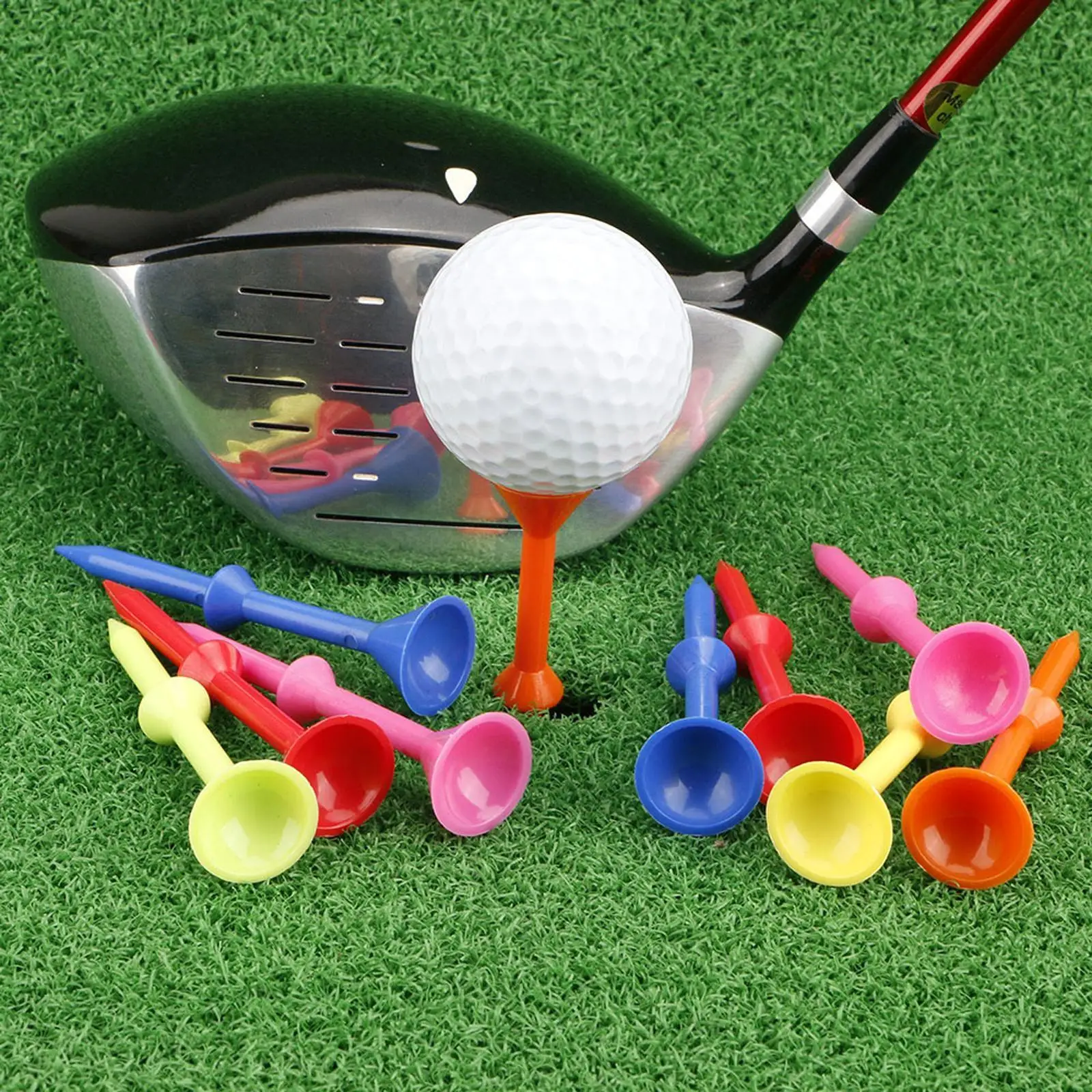 

50pc Random Color Golf Tack Golf Tee Upgrade Big Cup Accessories With Layer Double 83mm Support Layer Plastic Golf S2r8