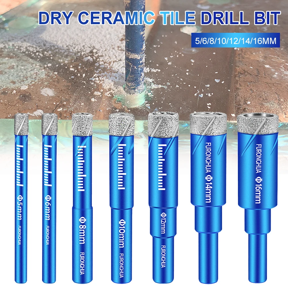

New Durable Diamond Coated Core Drill Bit Dry Drilling For Glass Marble Granite Quartz Porcelain Ceramics Diamond Drill Bit Set