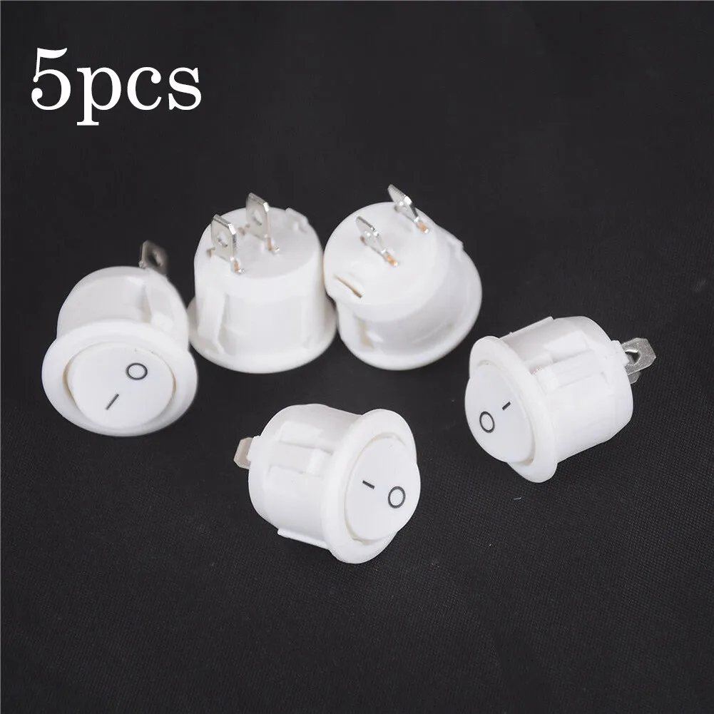 

Mini Rocker Switches Motorhome ON-OFF Round Snap-In White 2 Stalls 20mm