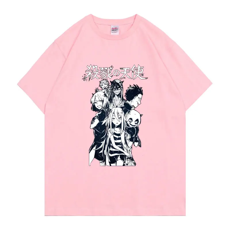 Винтажная хлопковая Футболка с принтом манги и ангелов смерти свободная