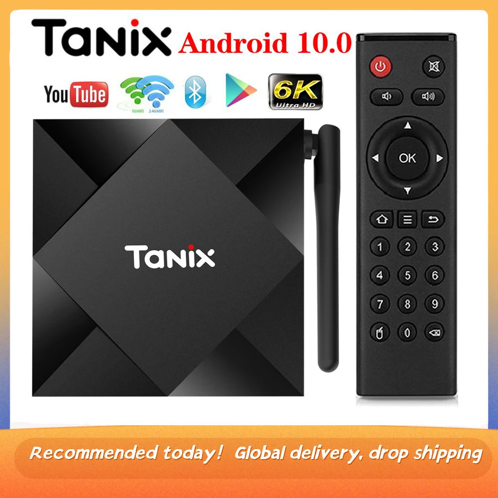 

Tanix TX6S Android TV BOX 10.0 Allwinner H616 4G RAM 64GB ROM 2.4G/5GHz Wifi BT 4.0 H.265 Youtube google 100M LAN Set Top Box