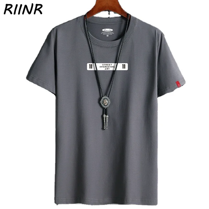 

Short-Sleeved T-shirt Men Round Neck Spring and Autumn Fashion Trend English Alphabet Printing Tshirt Casual Men Bottoming Shirt