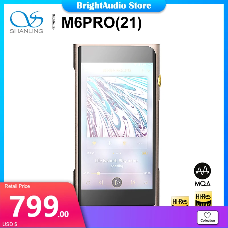Портативный музыкальный MP3-плеер Shanling M6 Pro Hi-res Звук Hi-Fi Android Wi-Fi Bluetooth ESS ES9068AS DSD256 MQA