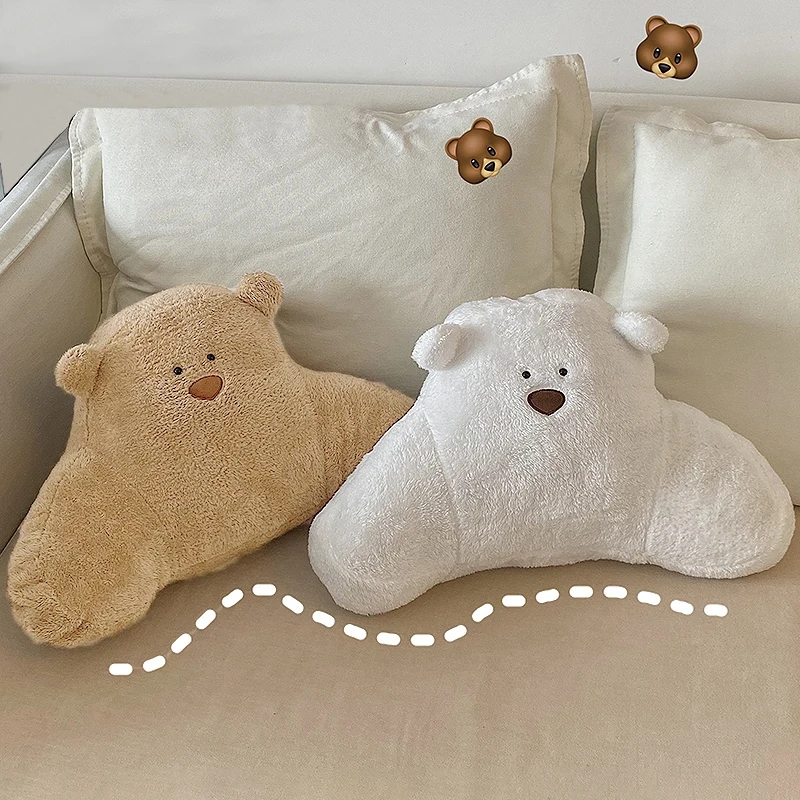

Soft Lumbar Cushions Cartoon Bear Cushion Neck Protection Pillow Cute Plush Car Seat Headrest for Office Chair Home Sofa Decor