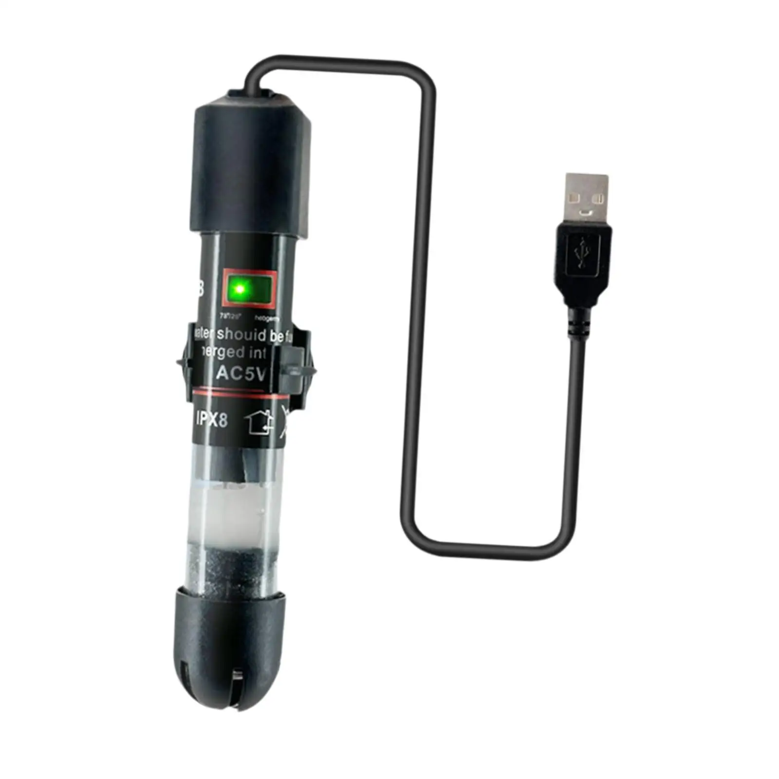 Фото Мини-нагреватель для аквариума, стеклянный, погружной, с питанием от USB, автоматический, с постоянной температурой, 10 Вт, для нано-аквариумов, черепах и гидропонных систем. №4