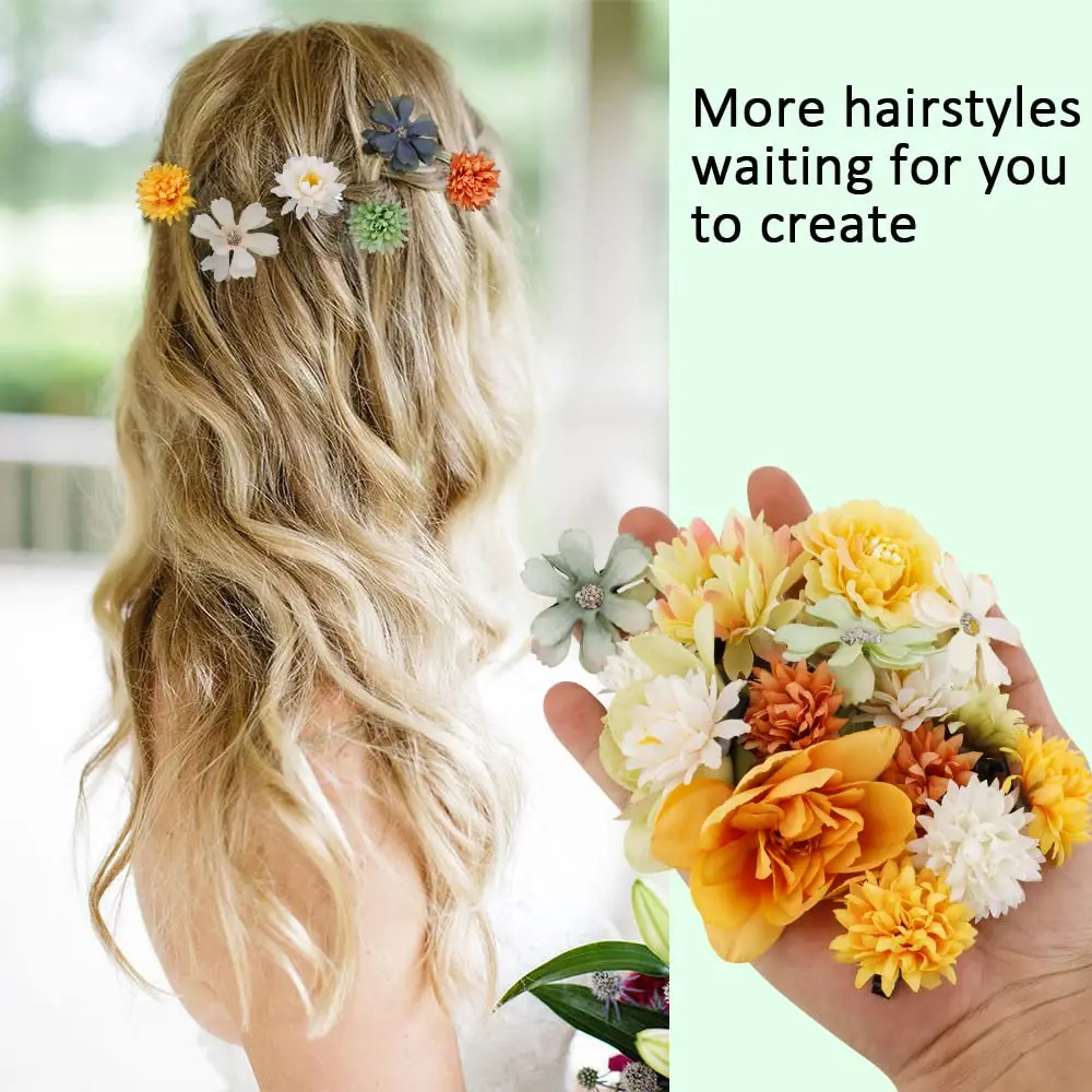 

Artificial Flowers Wedding Flowers Silk Flowers for Hair Accessories for Beach Party Bridal Wedding Hairstyles Decor, 1 set