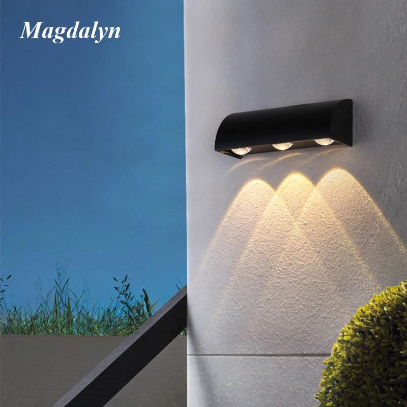 

Светодиодные уличные Настенные светильники Magdalyn, водонепроницаемое внешнее освещение, украшение для дома, алюминиевое Внутреннее освещен...