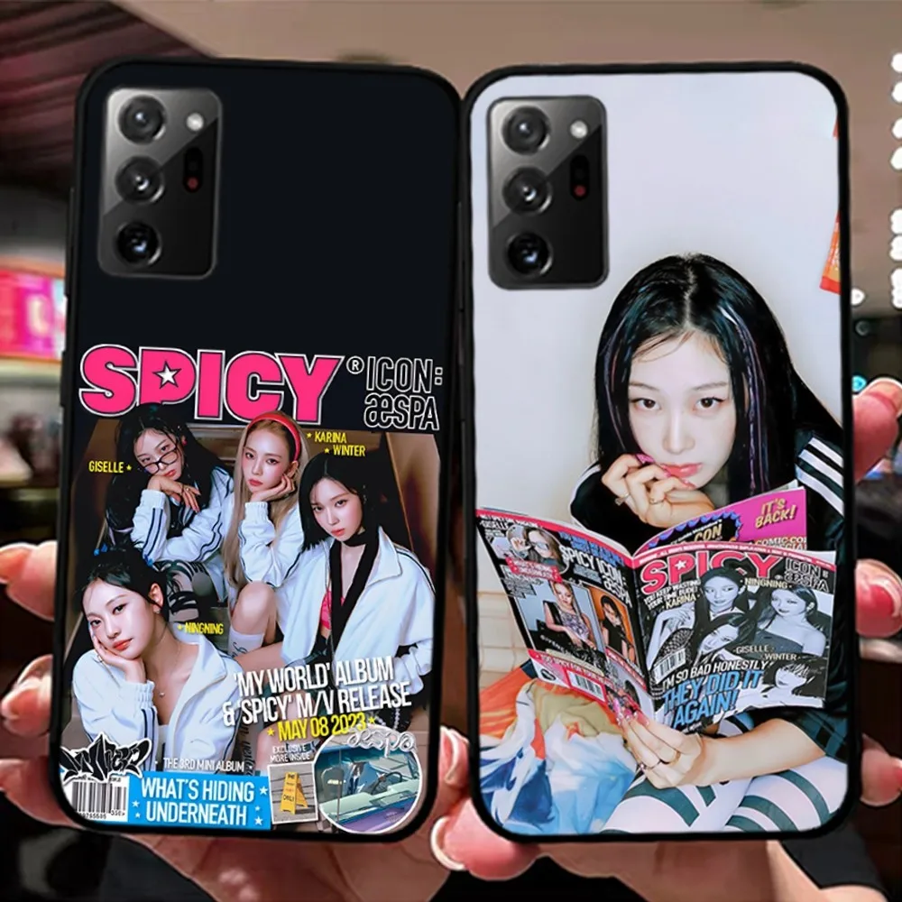 

Korea Kpop A-aespa Phone Case For Samsung Note 8 9 10 20 pro plus lite M 10 11 20 30 21 31 51 A 21 22 42 02 03
