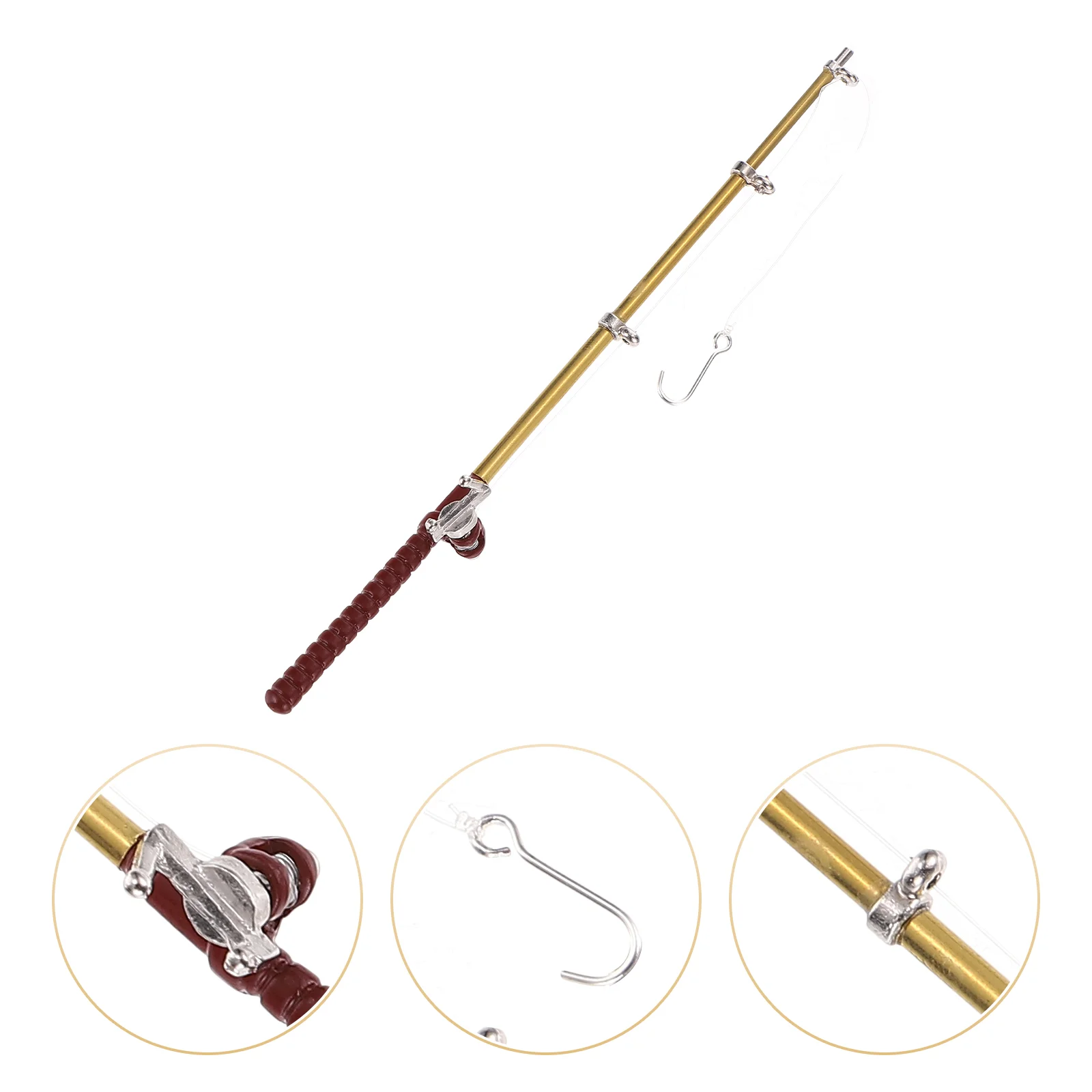 

Mini Fishing Rod House Decor Model Playing Layout Accessories Adornment Baby Miniature Scene Ornament