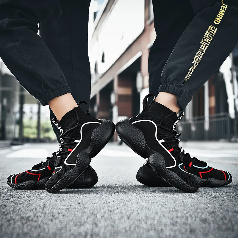 Size 35-48 Fashion Casual Sock Shoes for Men Women High Top Designer Stylish Sneakers Original Male Female Running Sports Shoes