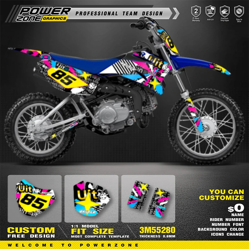 PowerZone пользовательские графические наклейки для 3M комплект наклеек YAMAHA TTR110 2008-2014