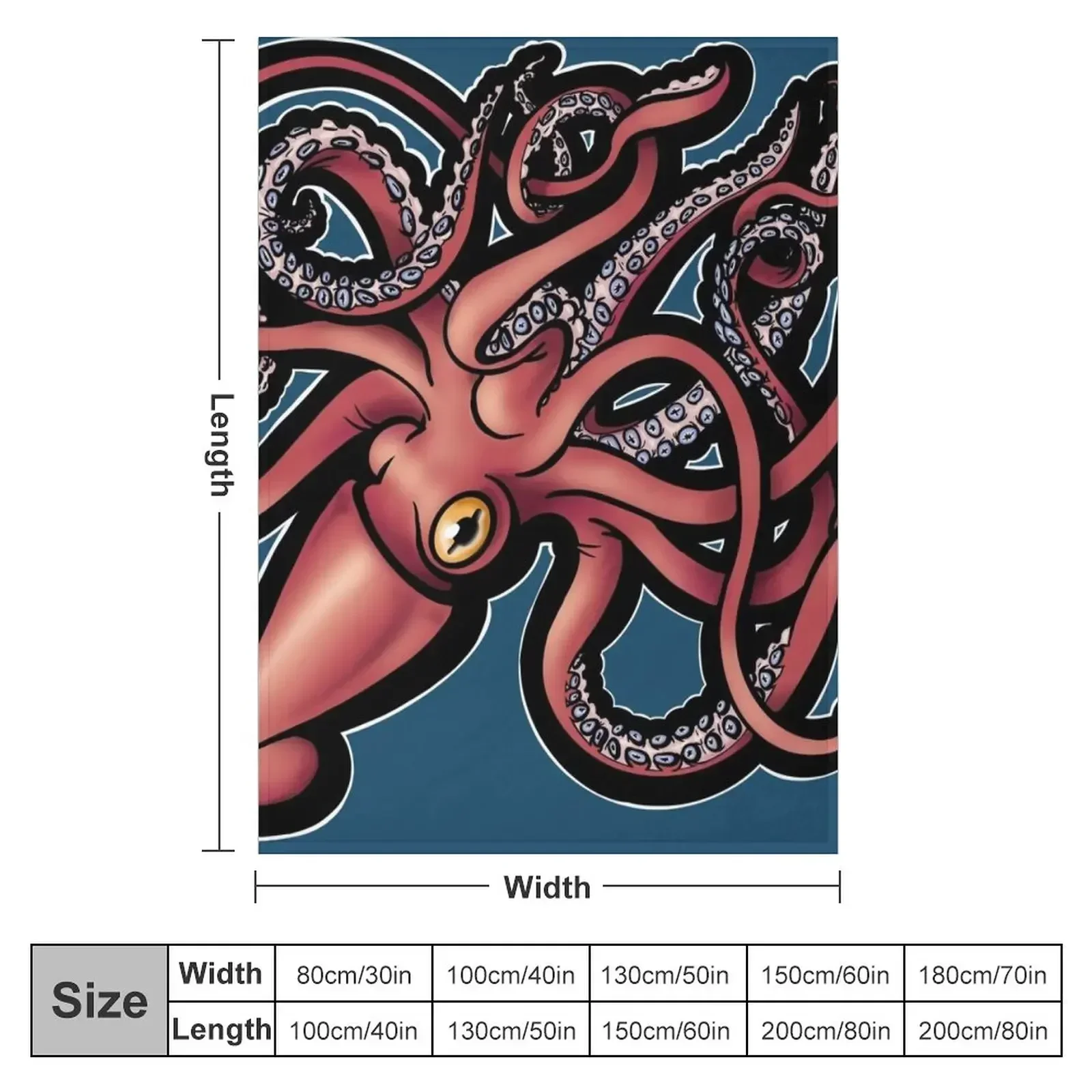 Красные гигантские кальмары архитектурное одеяло персонализированные детские