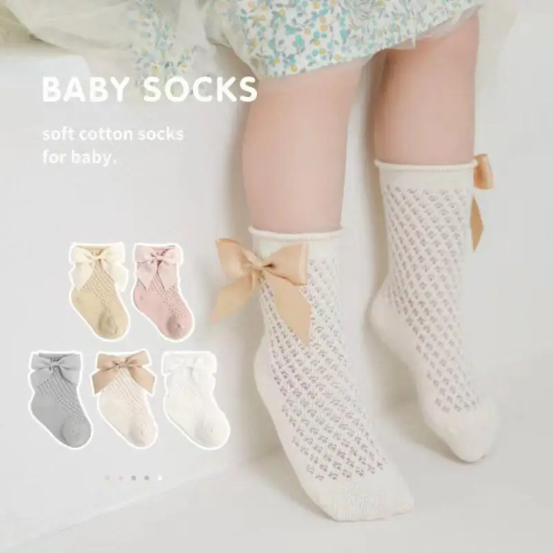 

Sweat-absorbent Children Socks Soft Fast Moisture Absorption Spring And Summer Baby Socks Breathable 1 Pair Baby Tube Socks