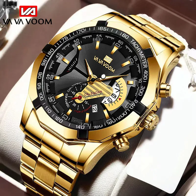 

VA VA VOOM New Concept Quartz Watches Fashion Casual Military Sports Wristwatch Waterproof Luxury Men's Clock Relogio Masculino