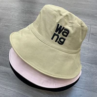solid color embroidery foldable fisherman hat beach sun hat street headwear fisherman outdoor white hat men and women hats