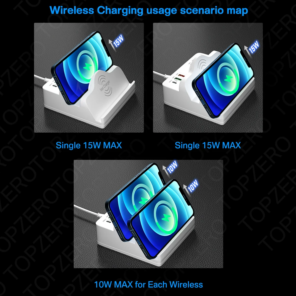 80w usb charging station usb charger quick charge 15w qi wireless charger 20w pd multi charger hub for iphone 12 usb c charger free global shipping