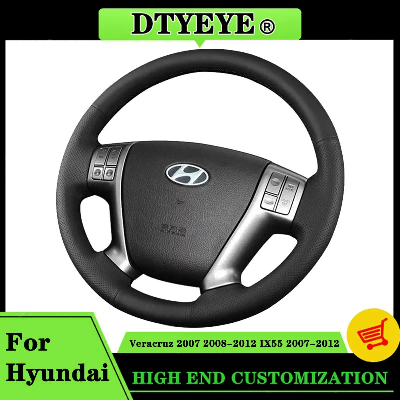 

Car Accessory Car Steering Wheel Cover For Hyundai Veracruz IX55 2007-2012 Customized DIY Genuine Leather Steering Wheel Braid