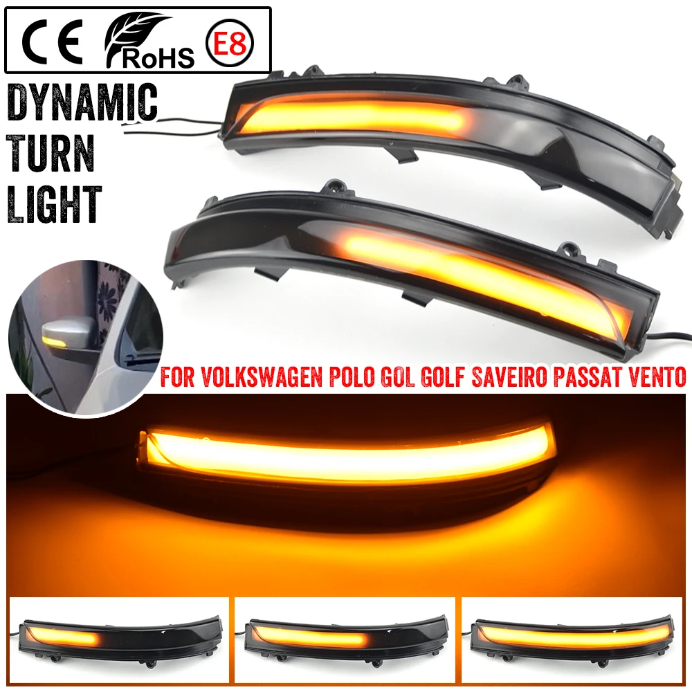 

2PCS Dynamic Blinker For VW Passat B7 CC / Jetta 6 Mk6 Scirocco MK3 LED EOS Beetle Side Mirror Indicator Turn Signal Light