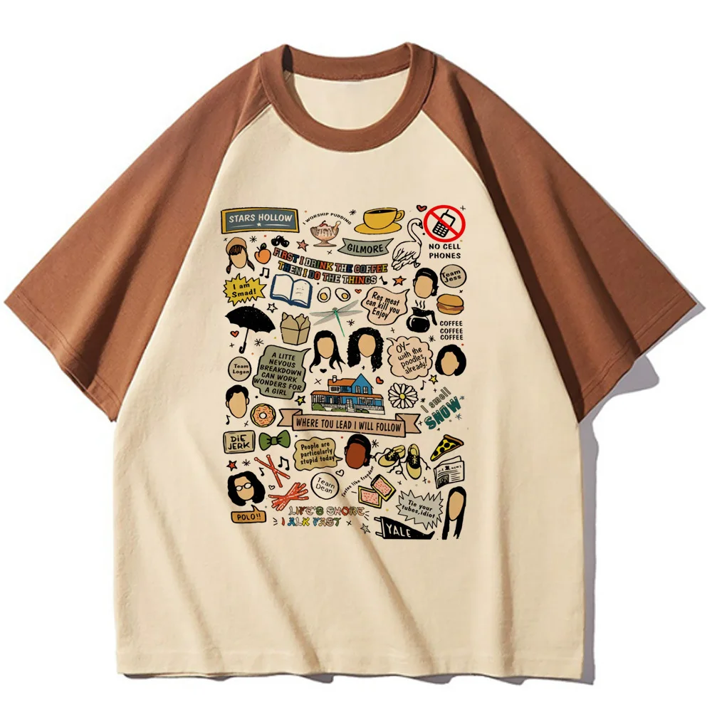 Футболка для девочек Gilmore женская летняя футболка из мягкой ткани одежда аниме y2k