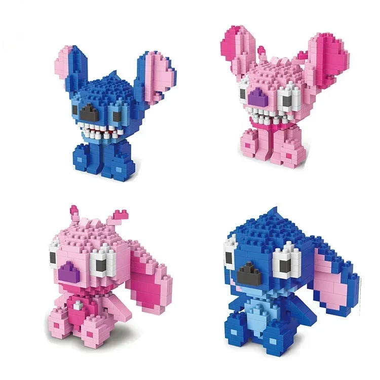 

Disney Creative Toy Building Blocks Cartoon Character Stitch Angle Mini Miniature Buildings Block Children's Birthday Gift Toys