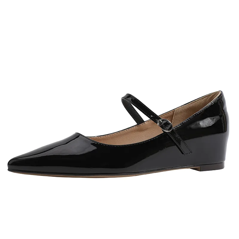 Женские туфли мэри джейн из лакированной кожи с острым носком