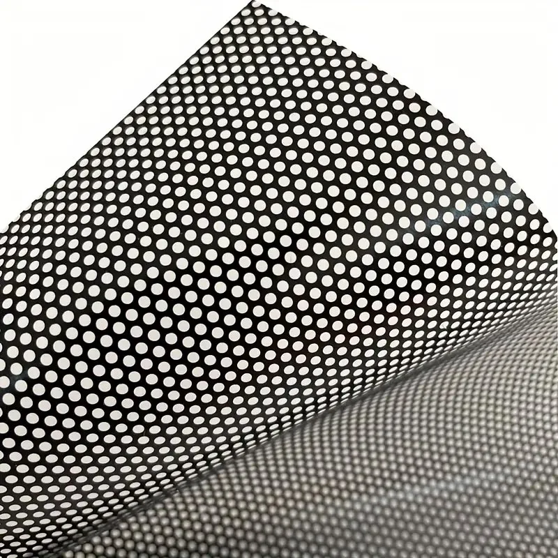 

Премиальная односторонняя перфорированная черная виниловая пленка для окон, самоклеящаяся, для стекла, рулонная наклейка-деколь