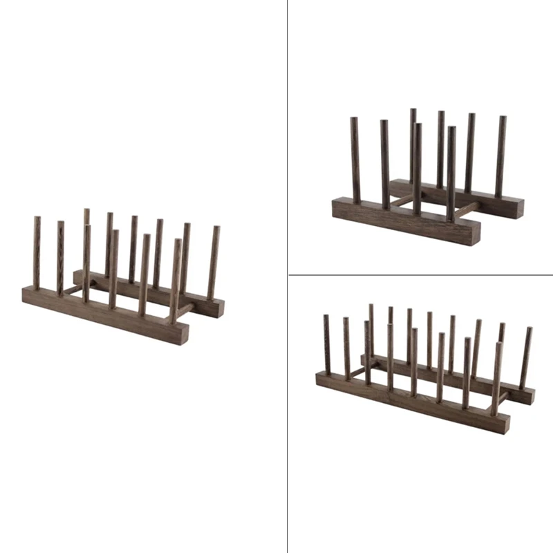 

Wooden Tea Tray Holder Wooden Chicken Wing Storage Rack Organizer For Dish Plate Bakeware Fruit Plate Bracket