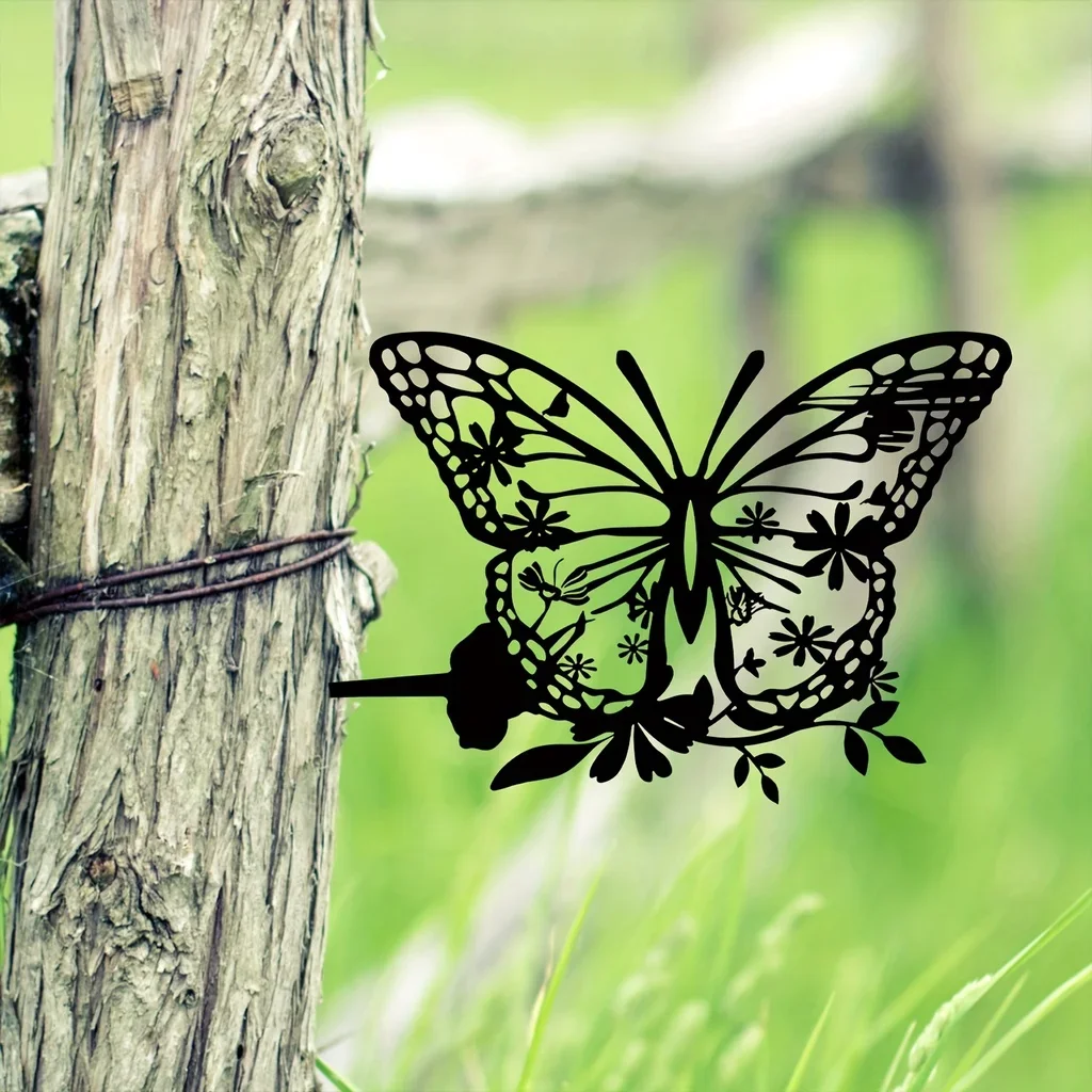 1 шт. бабочка с металлическим цветком украшение для дома