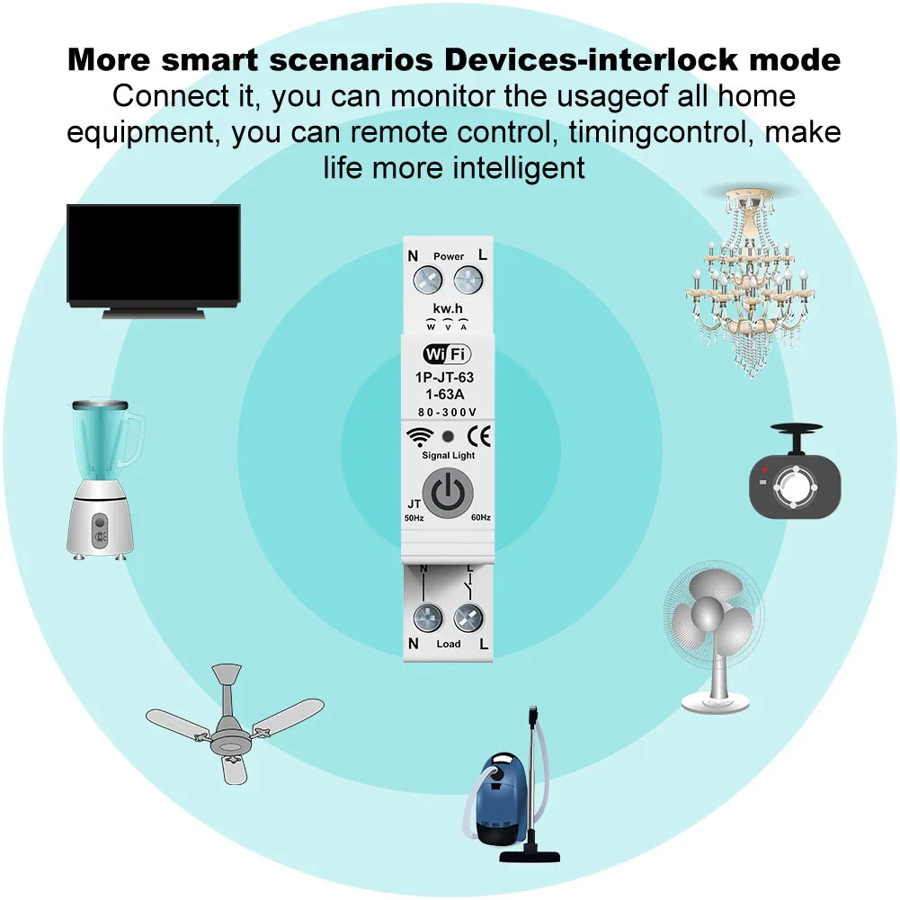 63A 1P WIFI Интеллектуальный переключатель с регулируемой температурой защита от