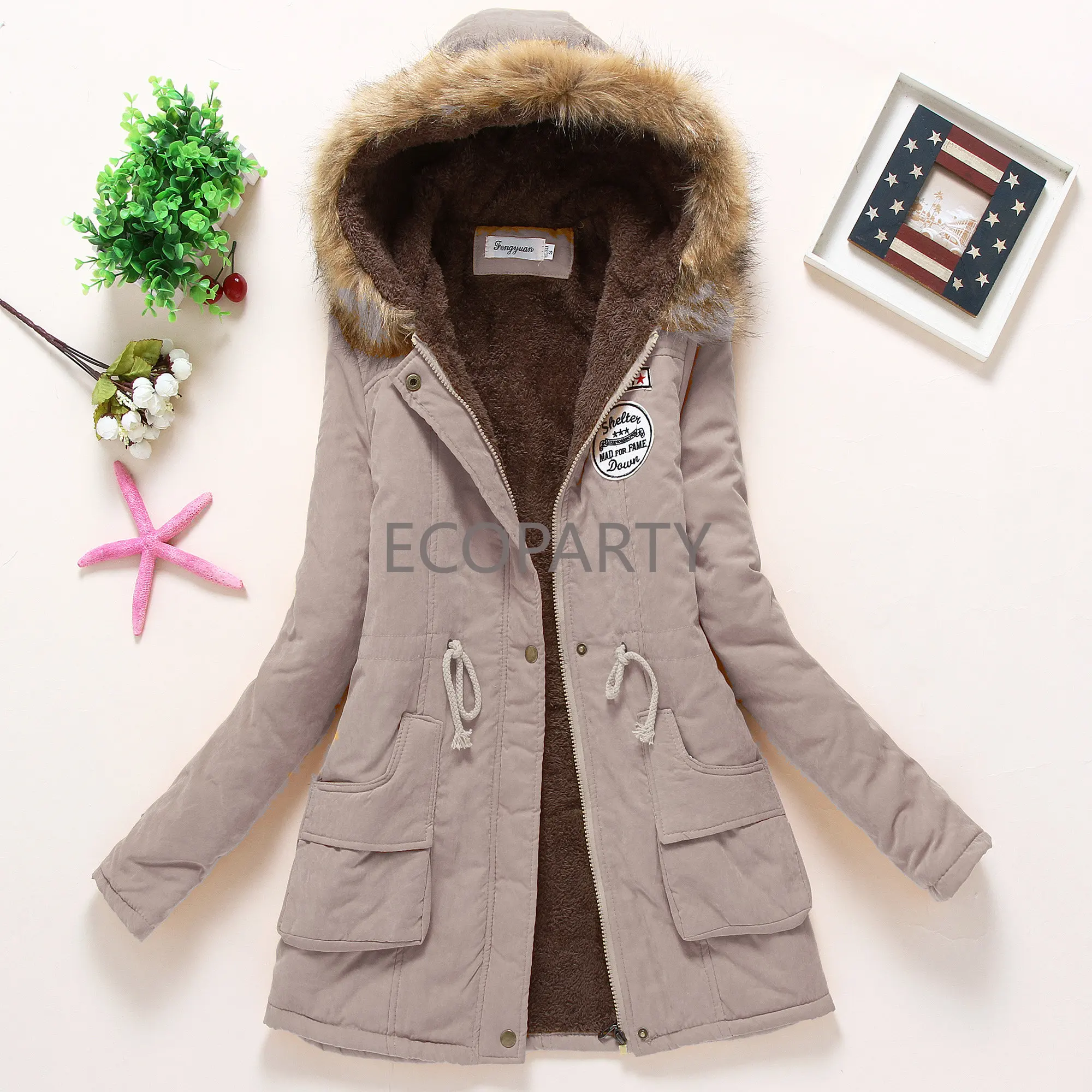 

New Wholesale Lady Fur Collar Long Hoodies Colors Warm Jackets Plus Size Winter Coat Women Parka Jackets for Women Casual 20