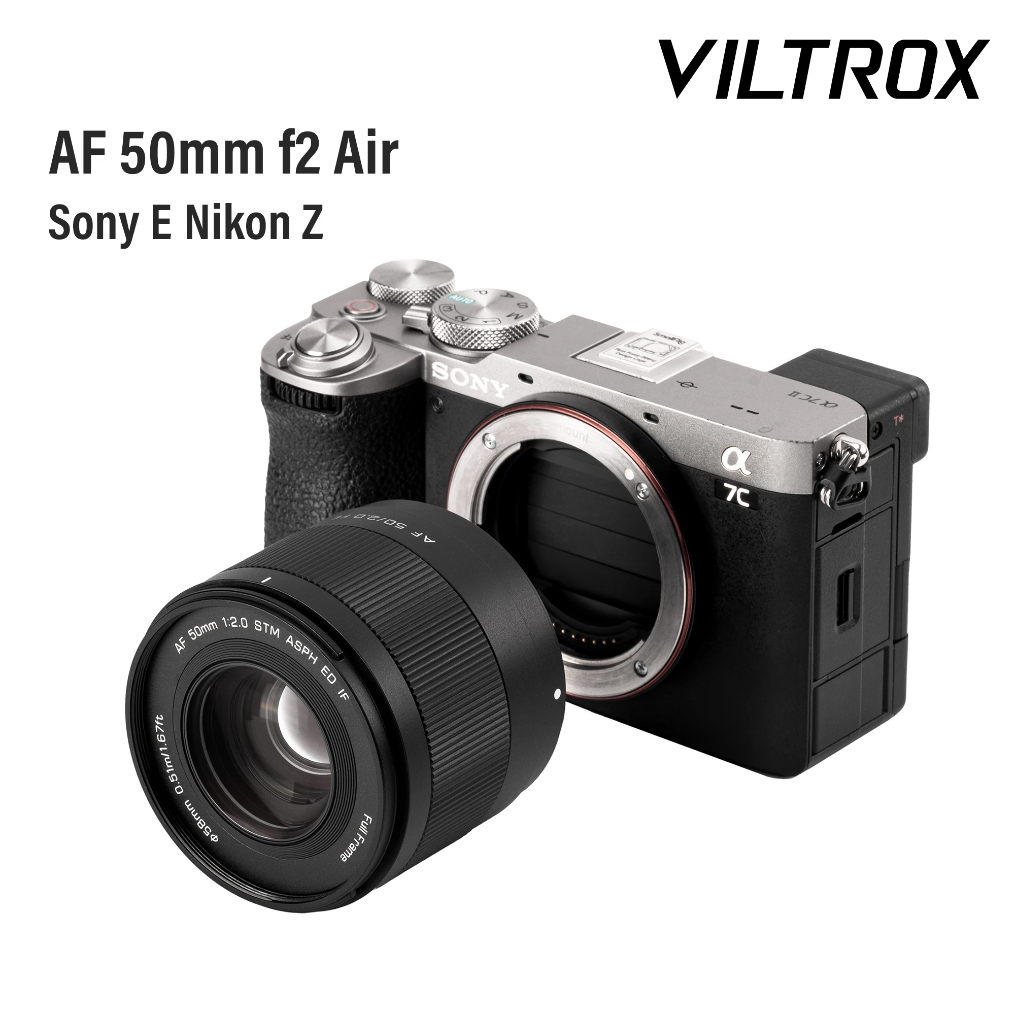 Фото Полнокадровый объектив Viltrox AF 50 мм F2.0 для камеры Sony E Nikon Z Camera ZV-E10 A7C2 Z5 Z6 Z8 Z7 №1