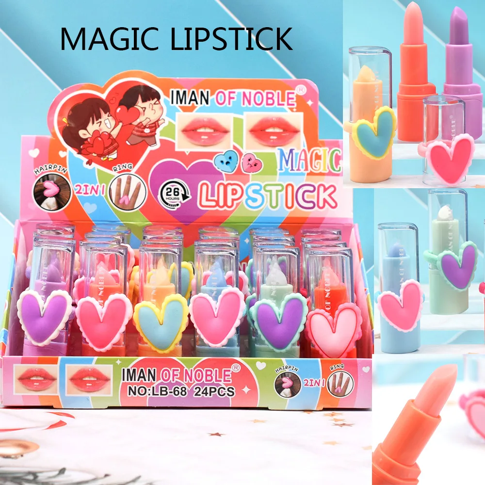 

24Pcs Ring Love Lip Blam Hydrating Repair Color Changing Moisturizing Lip Balm For Girls Women Dry Cracked Lips Makeup