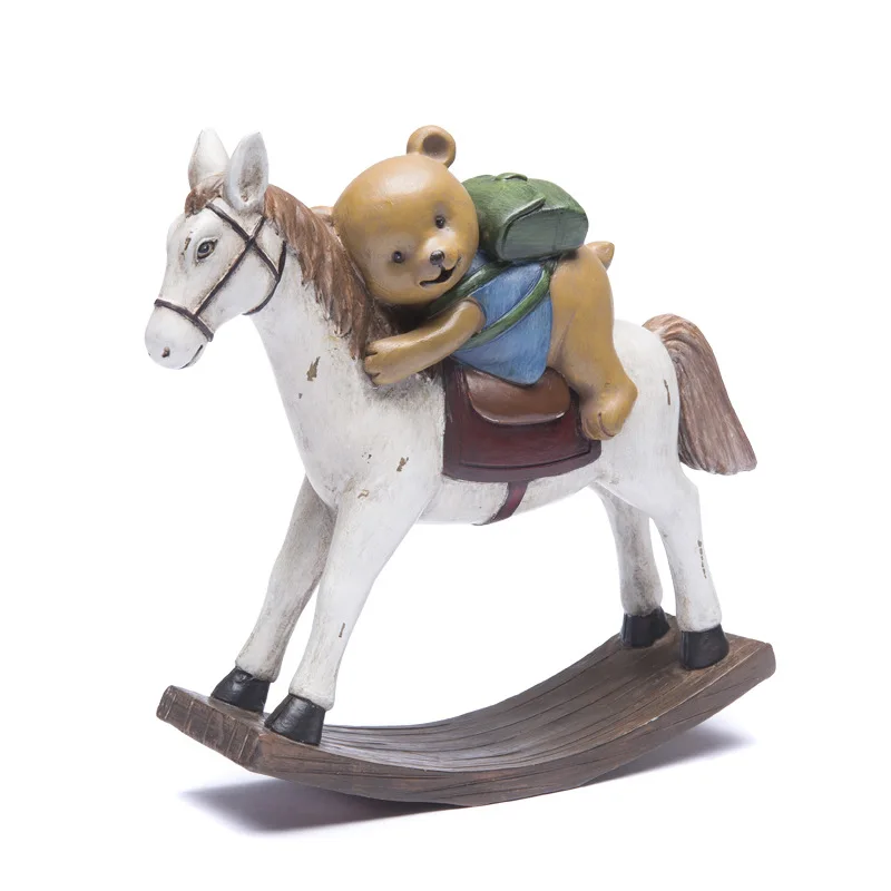 

Полимерная поделка, Европейский медведь, модель лошади, фигурки, домашнее настольное украшение, пасторальные декоративные Винтажные Украш...