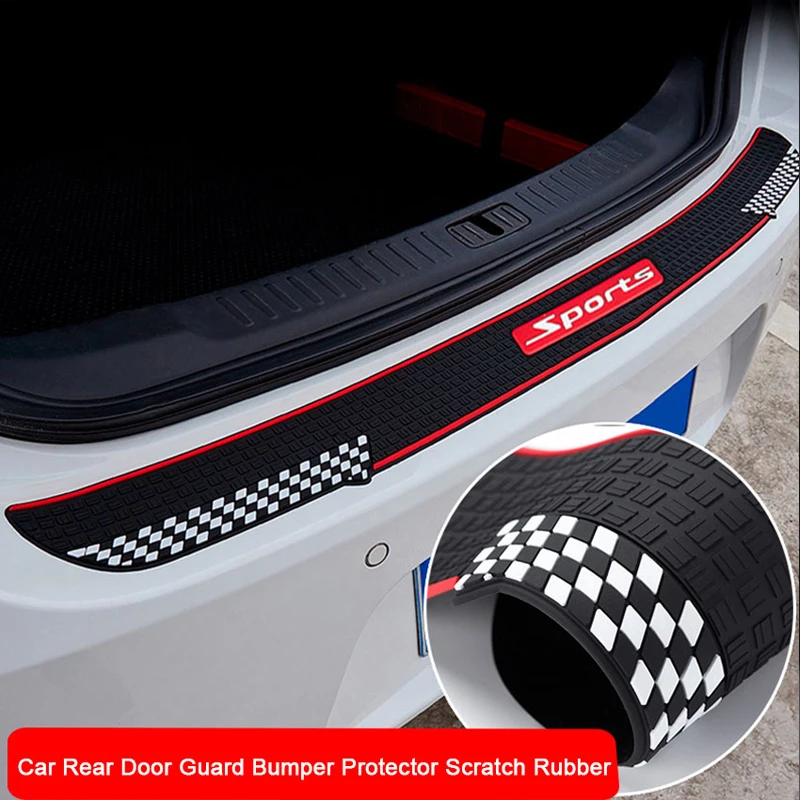 

90CM Universal Car Rear Door Guard Bumper Protector Scratch Rubber Sticker Bar Black Auto Threshold Protection Anti Kick Strips