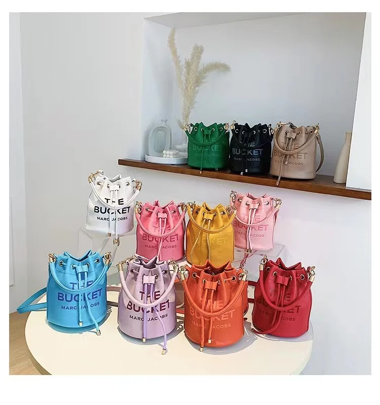 

2022 new trend letter bucket bag simple trend single shoulder messenger bag handbag
