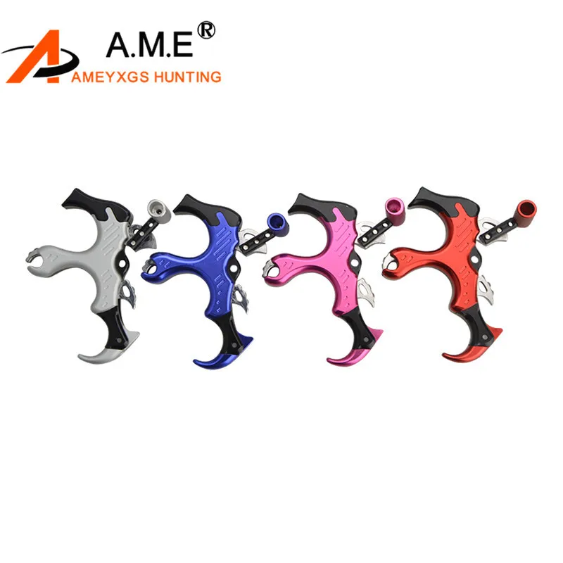 

1Pc Archery Compound Bow Release Aids Thumb Caliper Trigger 3 Finger Grip Compound Bow Release For Hunting Shooting Accessories