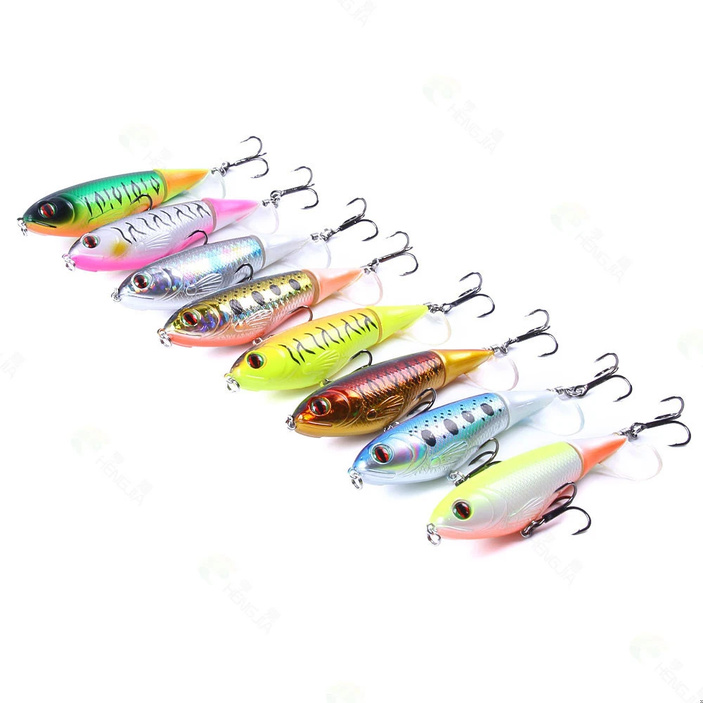 

1Pcs 9cm 17g Topwater Wobbler Fishing Lure Artificial Bait Hard Crankbait Whopper Popper with Soft Rotating Tail Fishing Tackle