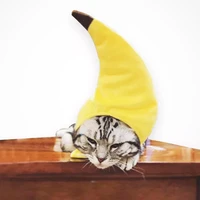 2022jmt creative funny pet dog cat cap costume banana hat new year party christmas cosplay accessories photo props headwear