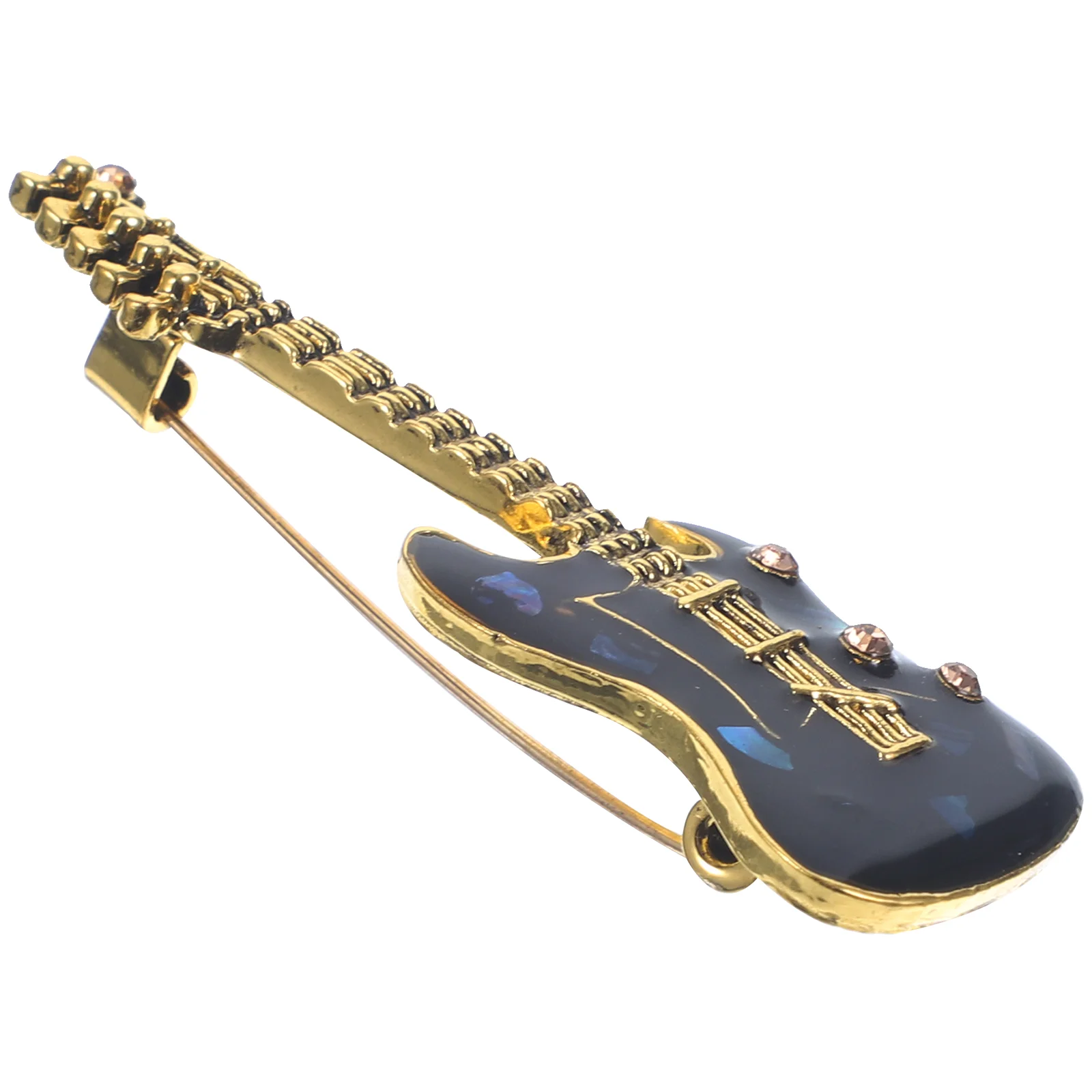 

Guitar Brooch Jewelry Women Collar Alloy Brooches Pin Chains Shirts Festival